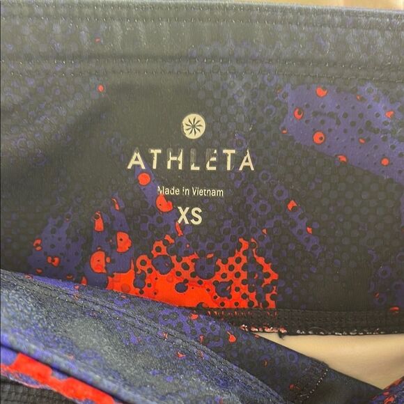 Athleta Red and Blue Tie-Dye Leggings - Picture 3 of 6